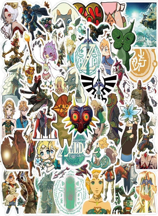MINRAIN 50pcs The Legend of Zelda: Tears of The Kingdom Stickers for Water Bottle, Waterproof Vinyl Decal for Adult Teen Kids Laptop Skateboard Phone Travel Case Bike Guitar - Image 1