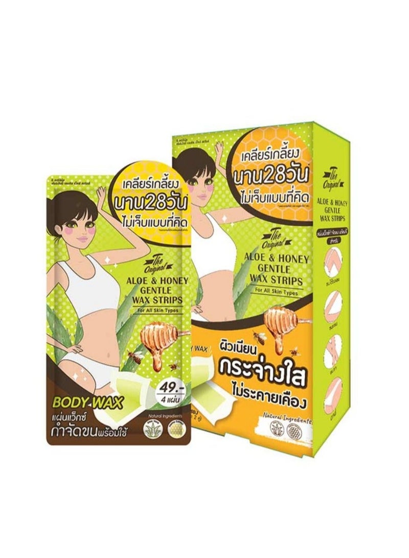 The Original Aloe & Honey Gentle Wax Strips – Body Wax 6 Packs (2 Pairs per Pack) | Smooth Hair Removal - Image 1