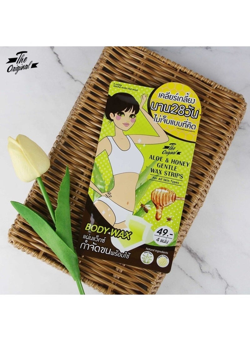 The Original Aloe & Honey Gentle Wax Strips – Body Wax 6 Packs (2 Pairs per Pack) | Smooth Hair Removal - Image 4