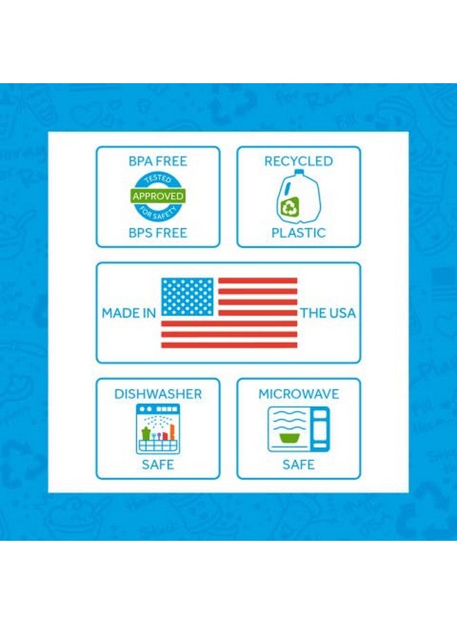 Re-Play أطباق ريبلاي للأطفال سعة 12 أونصة للوجبات الخفيفة والطعام اليومي - آمنة للغسالة والميكروويف - مصنوعة في الولايات المتحدة - مجموعة من 4 - 5.75" × 5.75" × 2" - أميرة - Image 3