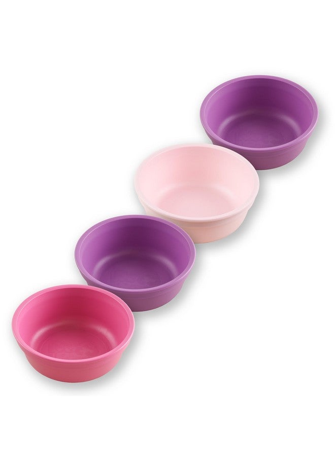 Re-Play أطباق ريبلاي للأطفال سعة 12 أونصة للوجبات الخفيفة والطعام اليومي - آمنة للغسالة والميكروويف - مصنوعة في الولايات المتحدة - مجموعة من 4 - 5.75" × 5.75" × 2" - أميرة - Image 1
