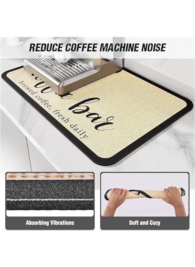 تراسل بساط قهوة من تراسل، بساط تجفيف ممتص للبقع مع ظهر مطاطي مقاوم للماء يناسب اسفل ماكينة تحضير القهوة وماكينة تحضير القهوة وماكينة تحضير القهوة والاسبريسو (19 انش × 12 انش) - Image 4