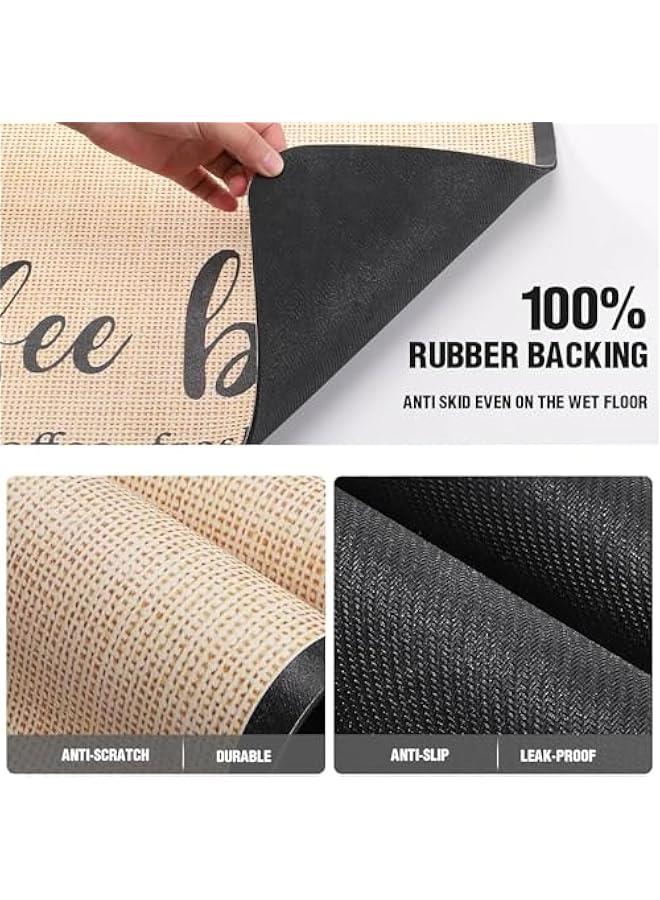 تراسل بساط قهوة من تراسل، بساط تجفيف ممتص للبقع مع ظهر مطاطي مقاوم للماء يناسب اسفل ماكينة تحضير القهوة وماكينة تحضير القهوة وماكينة تحضير القهوة والاسبريسو (19 انش × 12 انش) - Image 5