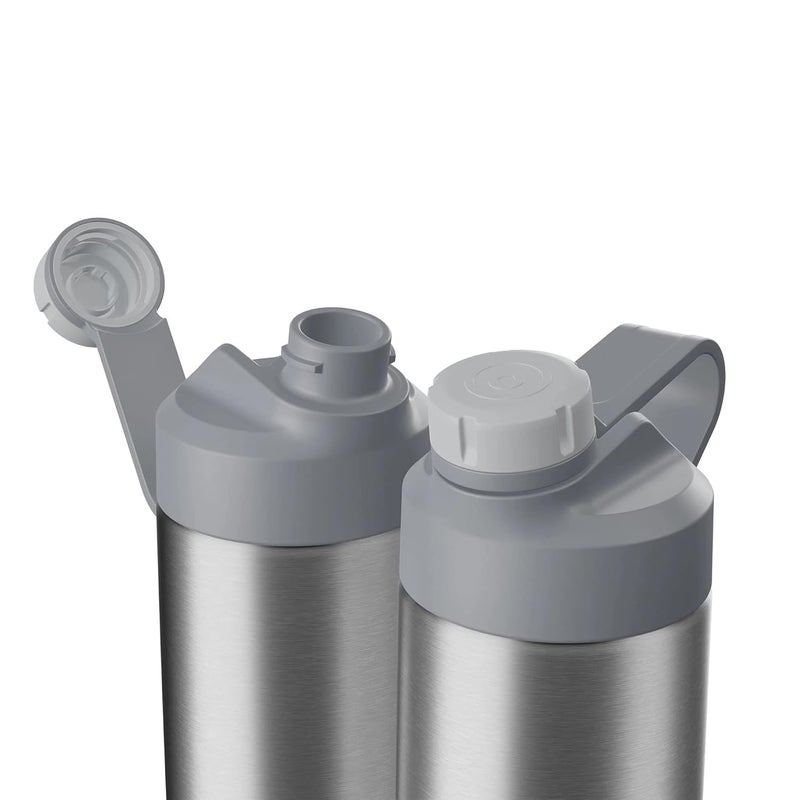 GROB Grob Hidratespark Tap Smart Water Bottle Stainless Steel Tap To Track Water Intake Glows To Remind You To Stay Hydrated Silver Smart Living Product Pack Of 1 592 Milliliter 592 Ml - Image 2