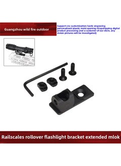 [Railscales Rollover Flashlight Bracket Long] M340C Tactical Flashlight Rollover Base MLOK-Color:Black T-yr002-long