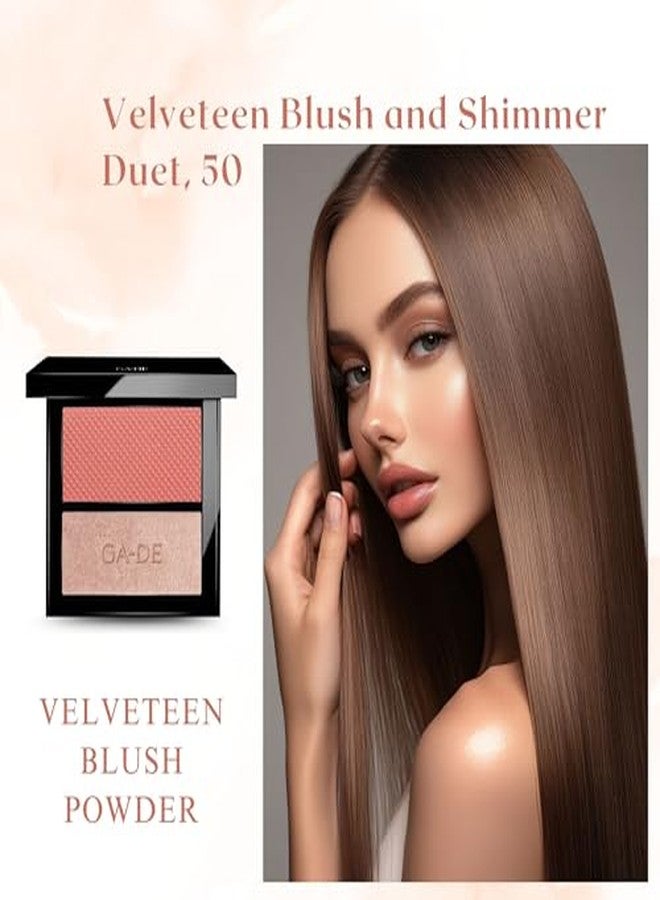 GA-DE Velveteen Blush & Shimmer Duet 50 Rose & Glow 7.4 gm - Image 3