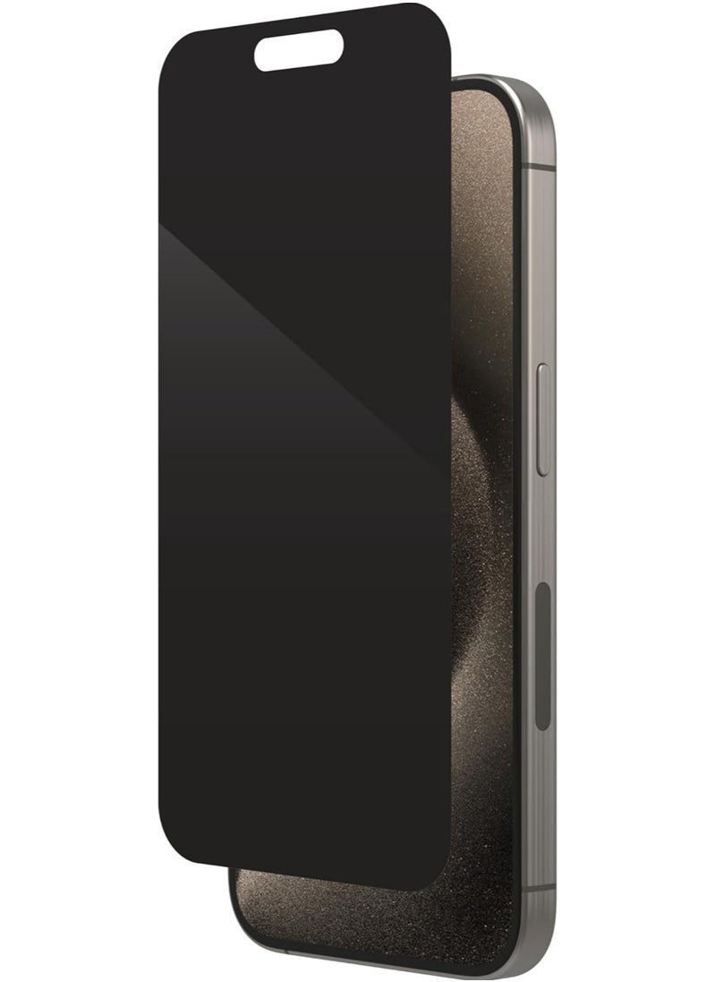 Zagg Invisible Shield - Invisible Shield iPhone 15 Pro Privacy Screen Protector [2 Way Privacy] 5X Stronger Elite Tempered Glass with EZ Apply Tray - Image 1