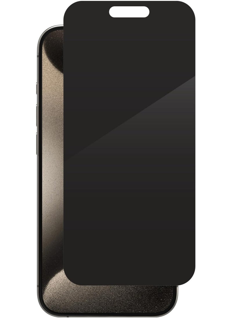 Zagg Invisible Shield - Invisible Shield iPhone 15 Pro Privacy Screen Protector [2 Way Privacy] 5X Stronger Elite Tempered Glass with EZ Apply Tray - Image 1