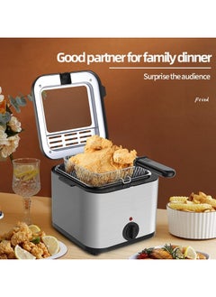 XiuWoo Electric Deep Fryer 2.5L Tank Deep Fat Fryer with Viewing Window Temperature Up to 180°C Stainless Steel Chip Fryer Cold Zone Technology Removable Oil Basket Automatic Fryer 1000W  - Image 4