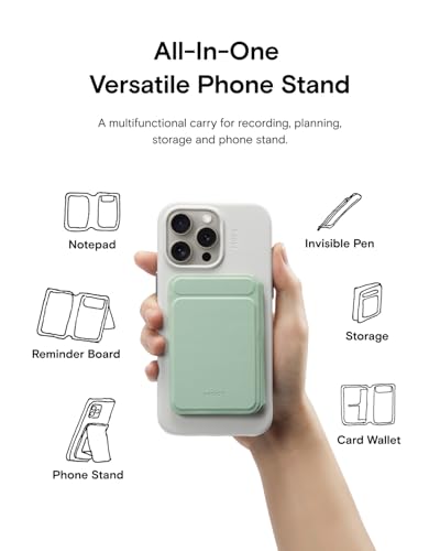 MOFT Action Inspiration MagSafe Phone Stand, Magnetic Notepad Stand Compatible with iPhone 16 Series and Other Phones with Two Types of Notepad and Magnetic Invisible Pen,Peppermint + Blueberry - Image 2