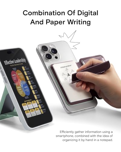 MOFT Action Inspiration MagSafe Phone Stand, Magnetic Notepad Stand Compatible with iPhone 16 Series and Other Phones with Two Types of Notepad and Magnetic Invisible Pen,Peppermint + Blueberry - Image 3