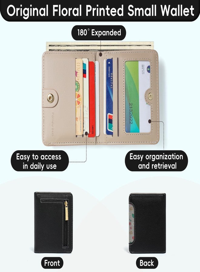 Pomelo Best Small Wallet Women RFID Blocking Bifold Leather Wallets for Women Credit Card Holder with ID Window Zipper Coin Pocket Black - Image 4