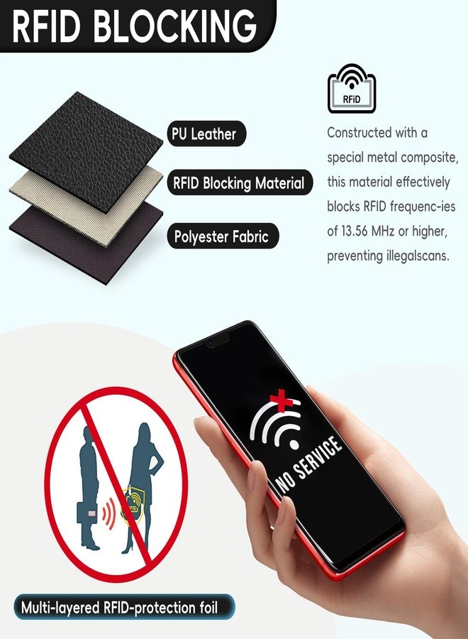 Pomelo Best Small Wallet Women RFID Blocking Bifold Leather Wallets for Women Credit Card Holder with ID Window Zipper Coin Pocket Black - Image 5