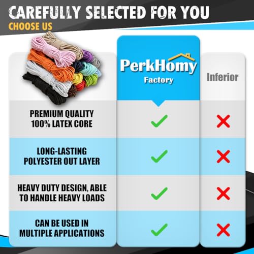 PH PERKHOMY PerkHomy 1/8" x 50' Bungee Shock Cord Rope Marine Grade Heavy Duty Polyester Bungie Elastic Stretch String for Kayak Strap Tarp Tie Down Canopy Boating Camping Tent Crafting Patio (Black) - Image 4