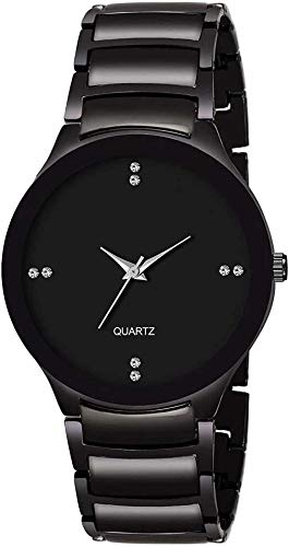 Acnos® Premium Black Dial Slim Line Full Black Strap Analogue Watches for Men Pack of - 1 - Image 3