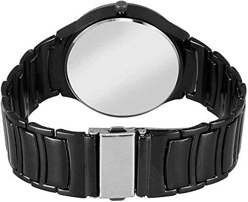 Acnos® Premium Black Dial Slim Line Full Black Strap Analogue Watches for Men Pack of - 1 - Image 4