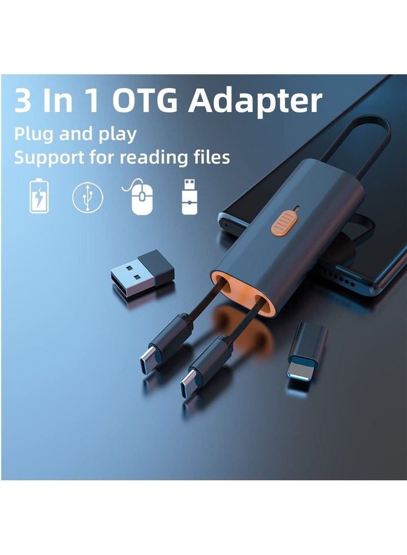 Y&D Retractable Upgraded Multi Charging Cable, 3 in 1 USB Cable with Type C, Micro USB, Phone Port, Multiple Fast Charger Cord, for Laptop Super and Some Cell Phones - Image 3