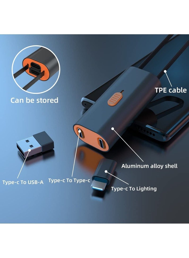 Y&D Retractable Upgraded Multi Charging Cable, 3 in 1 USB Cable with Type C, Micro USB, Phone Port, Multiple Fast Charger Cord, for Laptop Super and Some Cell Phones - Image 2
