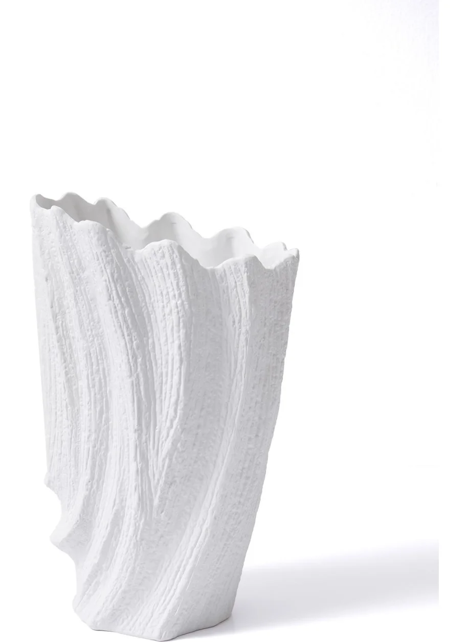 The Mia Licia Ceramic Vase White 24X15X38 cm