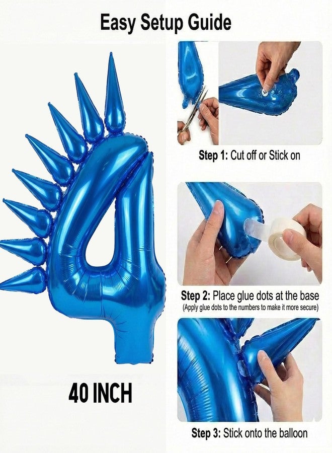kozee Speed Hedgehog 4th Birthday Balloon Centerpiece Set Royal Blue Red Gold Latex 40 Inch Number 4 Foil Gold Lightning Star Cones for Boys Racing Game Party Table Floor Decor (4th Red Blue) - Image 4
