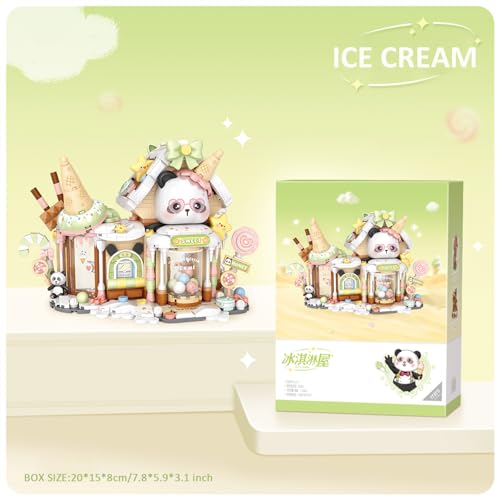 MEIEST Panda Ice Cream Shop Building Blocks Set,Mini City Shop Street View Particle Construction Building Bricks Toy,Home Decoration - Image 5