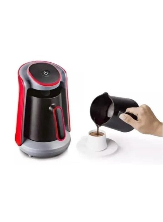 Mardo Turkish coffee maker, 4 cups, with a one-year warranty, available in multiple colors.
