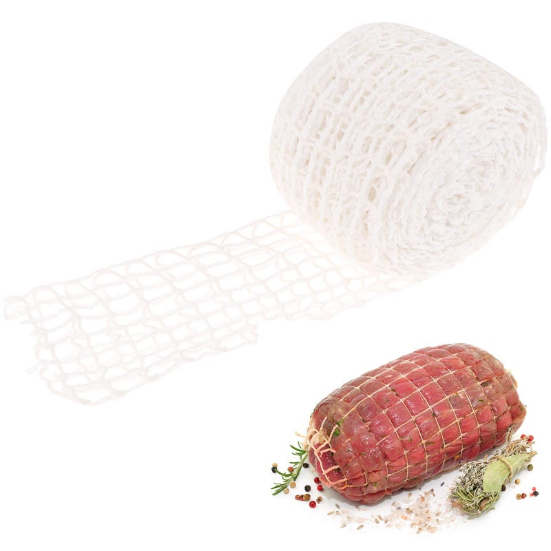 Yiphates 5m Meat Netting RollSize 18Elastic Smoked Meat Poultry Ham Netting Meat Butcher Twine Net Roll Wrapping NetBeef Netting Roll for Meat Cooking Meat Sausage Making