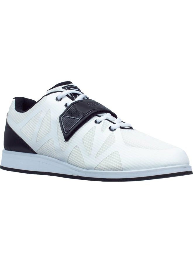 CORE Weightlifting Shoes - Squat Shoes for Powerlifting, Crossfit, Deadlifting, Weight Training - Olympic Lifting Footwear with 0.67" Heels - Strap and Lace-Up Gym Shoes for Men and Women White - Image 1