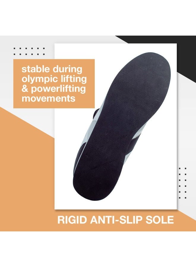 CORE Weightlifting Shoes - Squat Shoes for Powerlifting, Crossfit, Deadlifting, Weight Training - Olympic Lifting Footwear with 0.67" Heels - Strap and Lace-Up Gym Shoes for Men and Women White - Image 5