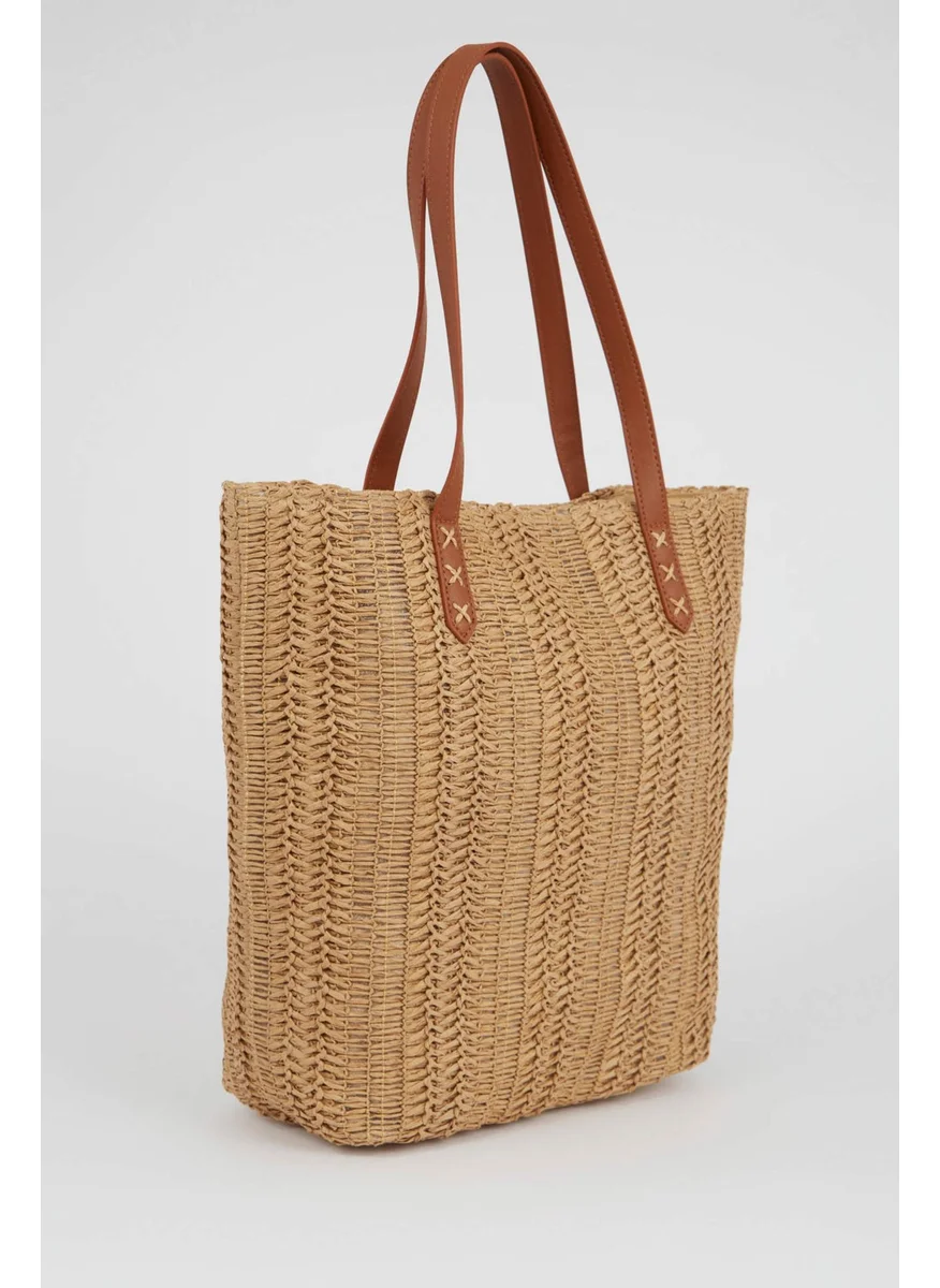 ديفاكتو Women's Large Crossbody Straw Bag W7294AZNS