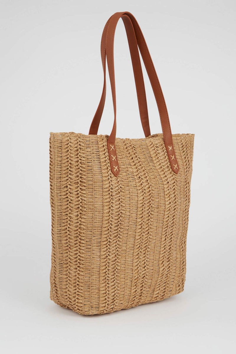 DeFacto Women's Large Crossbody Straw Bag W7294AZNS 