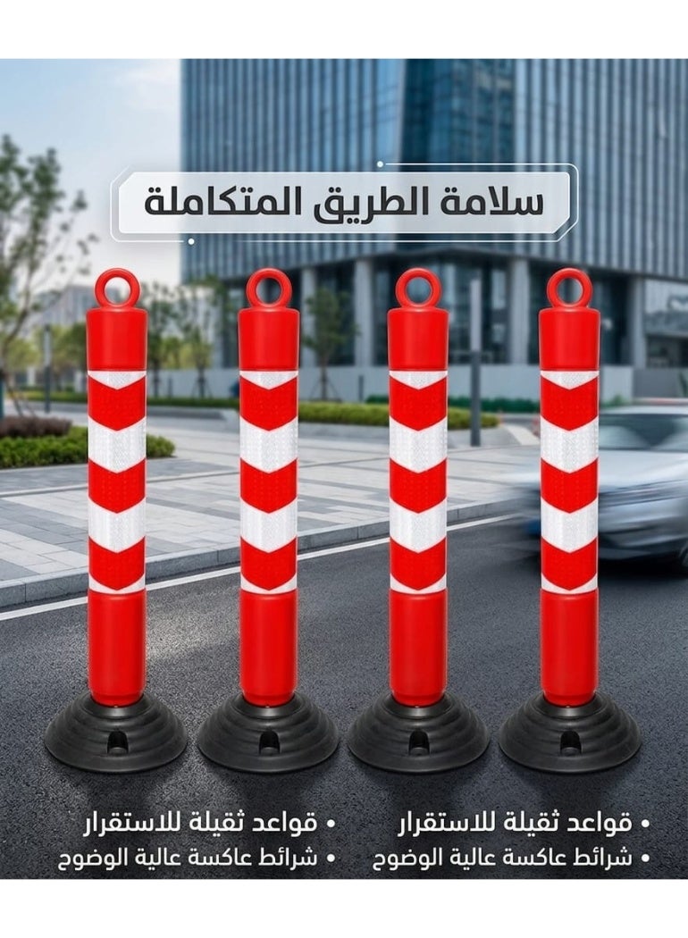 4 أعمدة تنبيه مرورية مرنة وقابلة للنقل  وتُستخدم بشكل أساسي لتنظيم حركة السير، وتحديد المسارات، ومنع الوقوف العشوائي في مواقف السيارات ومواقع العمل. - Image 4