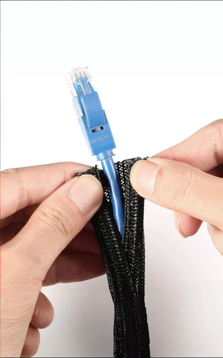 kashemano 3m Black Cable Sleeve, Diameter 13mm, Cable Organizer, Wire Protector Cable Wrap Cover, Cord Management for Desk PC TV Computer Home Office - Image 5