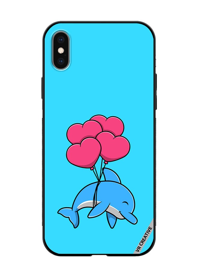 VR CREATIVE Protective Case Cover For Apple iPhone X/XS Cute Dolphin Design Multicolour - Image 1