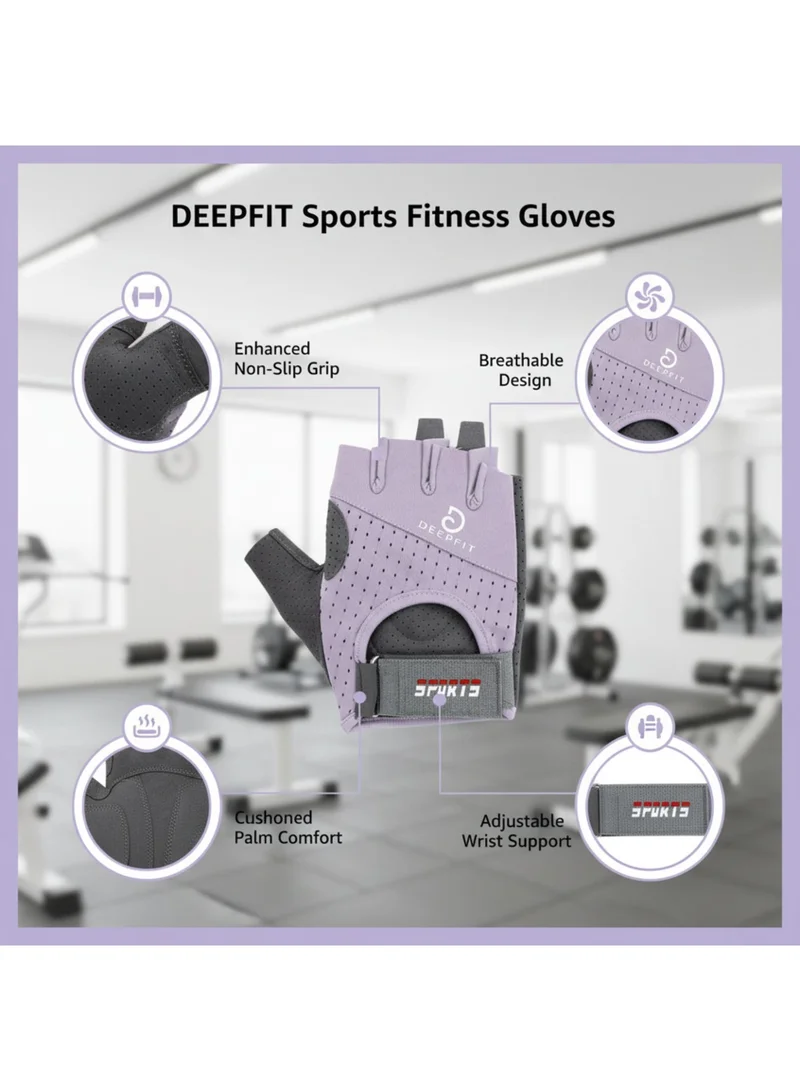 DEEPFIT DEEPFIT Gym Gloves for Men & Women, Breathable Half Finger Weight Lifting Gloves with Padded Palm, Enhanced Grip & Adjustable Wrist Strap for Workout, Strength Training, Fitness & Cycling, Medium