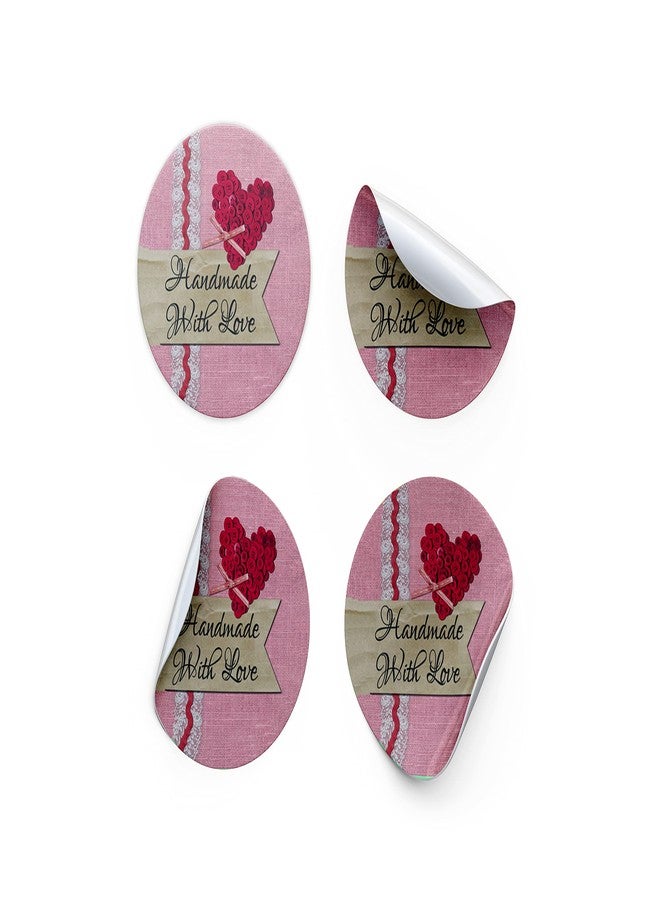 D2C Gift Wrapping Supplies 1.5 Inch Pink Floral Hand Made with Love Gift WrapStickers Seal Label for Small Business Self Adhesive for Packaging, Gift Boxes (30 pcs) - Image 1
