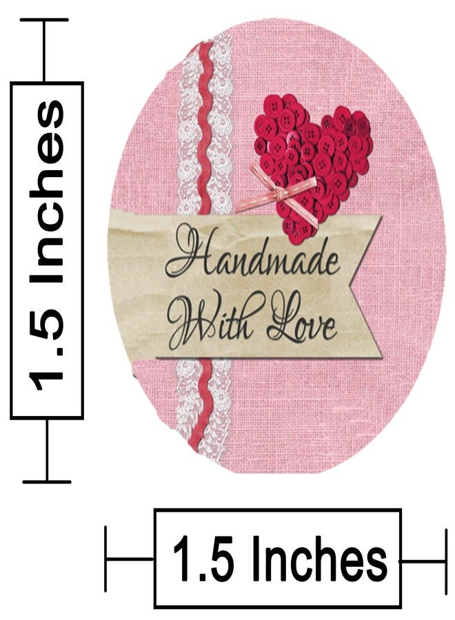 D2C Gift Wrapping Supplies 1.5 Inch Pink Floral Hand Made with Love Gift WrapStickers Seal Label for Small Business Self Adhesive for Packaging, Gift Boxes (30 pcs) - Image 3