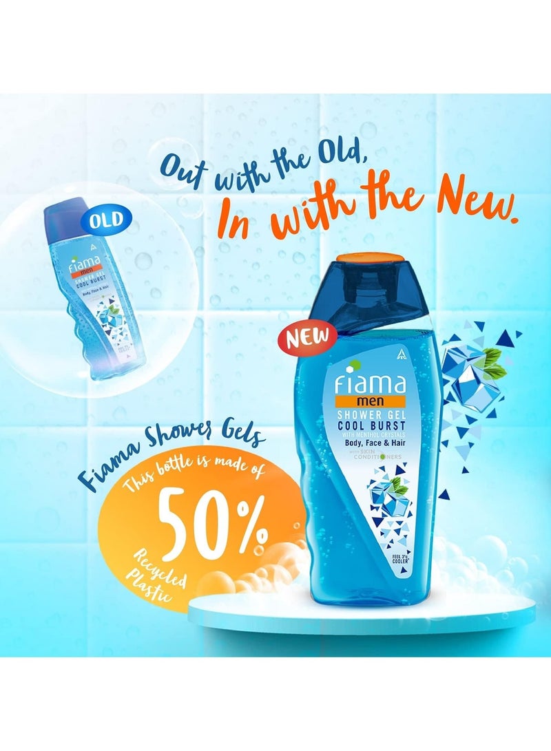 فياما جل استحمام للرجال من فيما، كول بيرست، غسول للجسم مع مرطبات للبشرة، 250 مل، عبوة من 3 قطع - Image 3