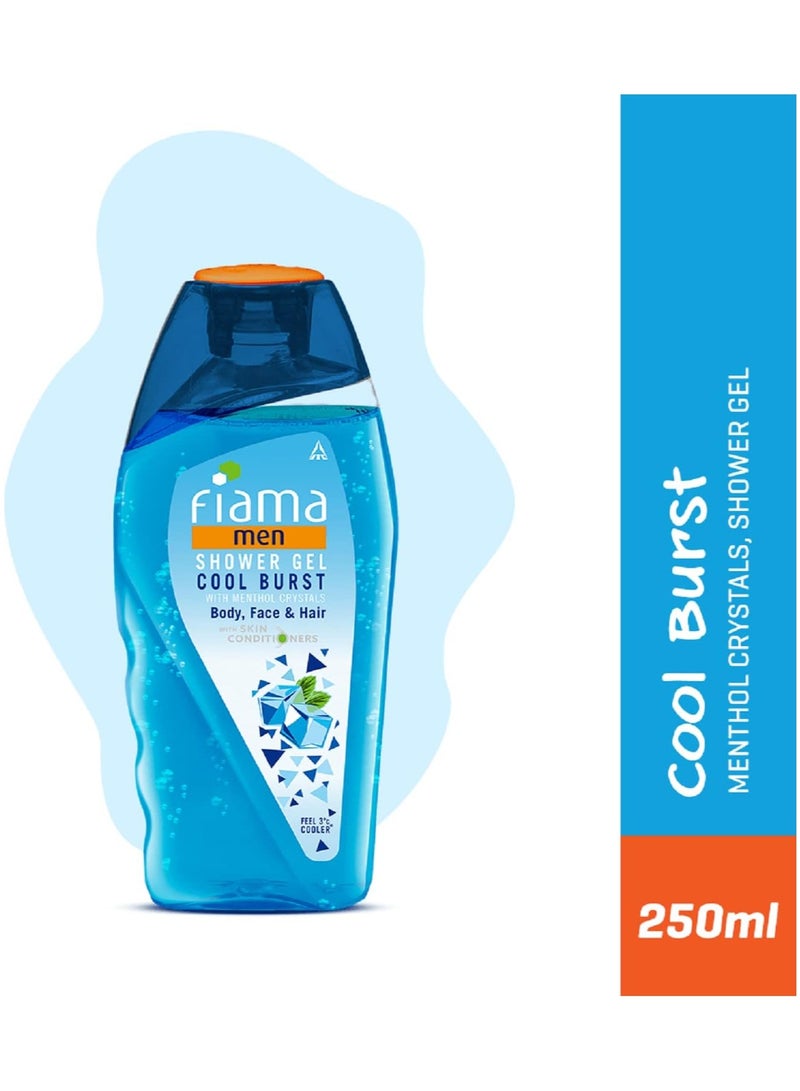 فياما جل استحمام للرجال من فيما، كول بيرست، غسول للجسم مع مرطبات للبشرة، 250 مل، عبوة من 3 قطع - Image 4