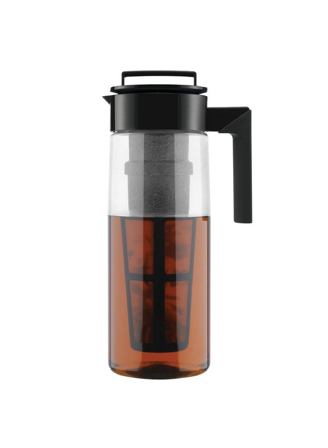 Takeya Takeya Flash Chill Iced Tea Maker - Airtight & Durable Iced Tea Maker Jug with Silicone Carry Handle - Leak-Proof & Lightweight Tea Infuser with Patented Flash Chill Technology - 2 Quart, Black  - Image 1