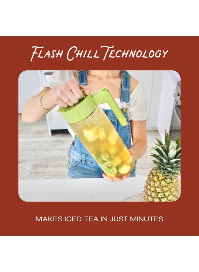 Takeya Takeya Flash Chill Iced Tea Maker - Airtight & Durable Iced Tea Maker Jug with Silicone Carry Handle - Leak-Proof & Lightweight Tea Infuser with Patented Flash Chill Technology - 2 Quart, Black  - Image 3