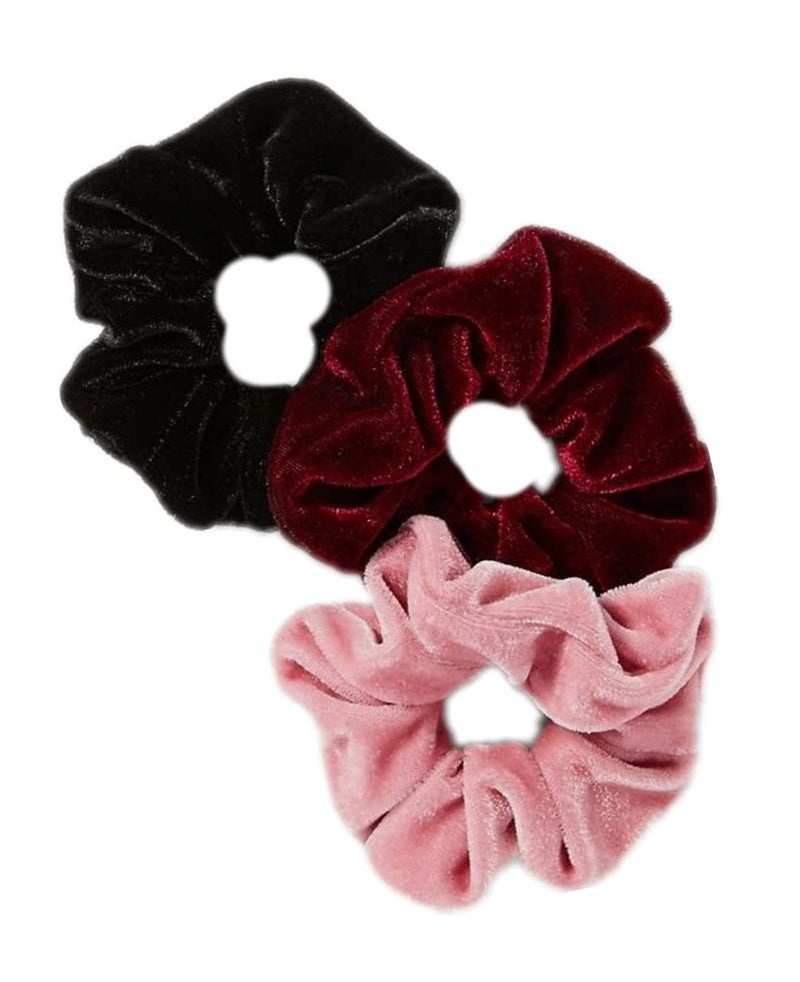 IBDA Poetic era Superior Velvet Free Size scrunchies Pack of 03 Hair Ties Ponytail Holder Handmade with Bobble Hair Band RubberElastic Head Band Accessories