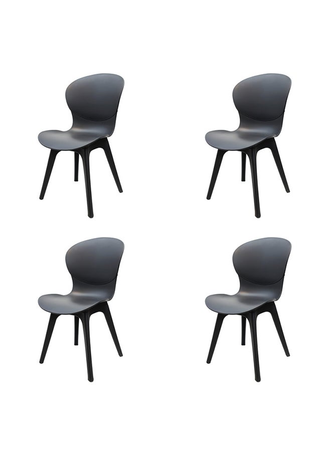JILPHAR FURNITURE Jilphar Furniture Polypropylene Dining Chair Black, Set of 4pcs 