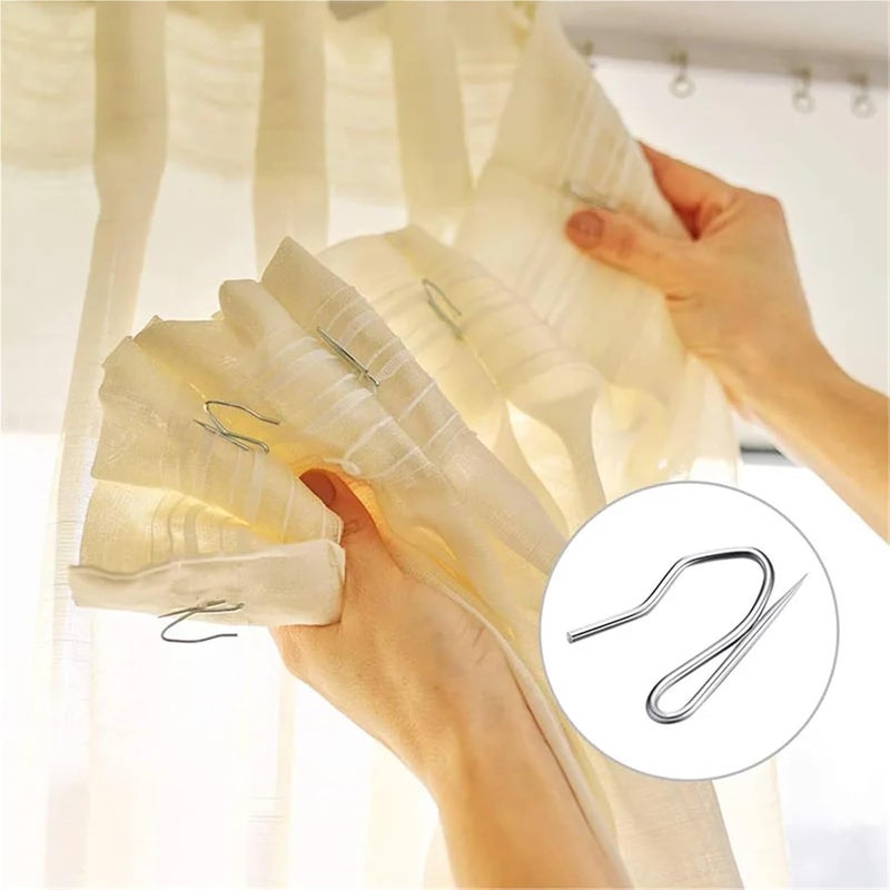 Curtain Rings 90Pcs Metal Drapery Curtain Hanging Rings and 90 Pcs Drapery Pin Hooks(SizeA) - Image 5