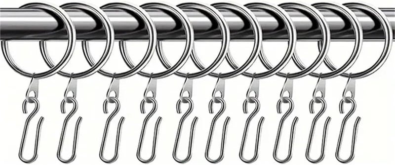 Curtain Rings 90Pcs Metal Drapery Curtain Hanging Rings and 90 Pcs Drapery Pin Hooks(SizeA) - Image 1