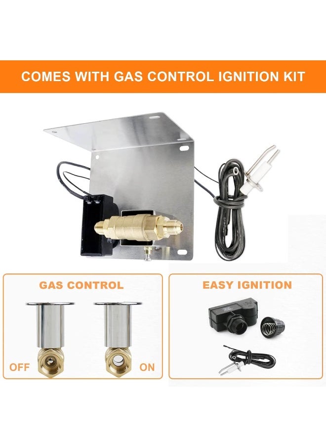 Generic - Grisun  Rectangular Stainless Steel Drop-In Fire Pit Kit - Image 1