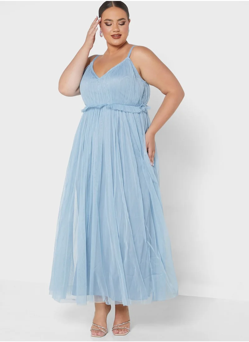 Anaya with Love Curve Lace Detail Pleated Dress