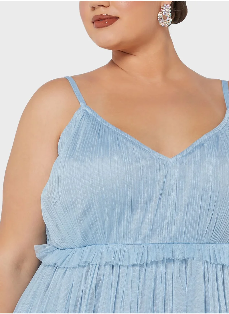 Anaya with Love Curve Lace Detail Pleated Dress