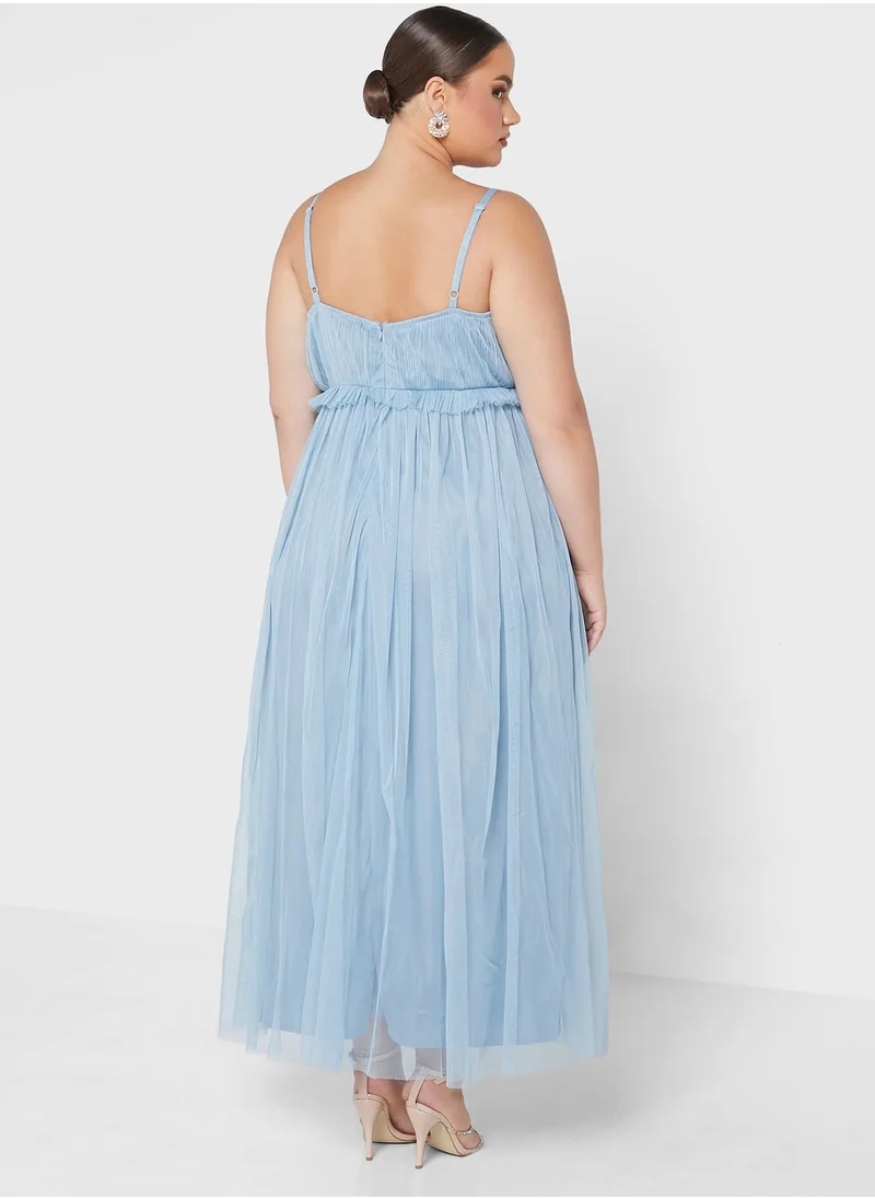 Anaya with Love Curve Lace Detail Pleated Dress