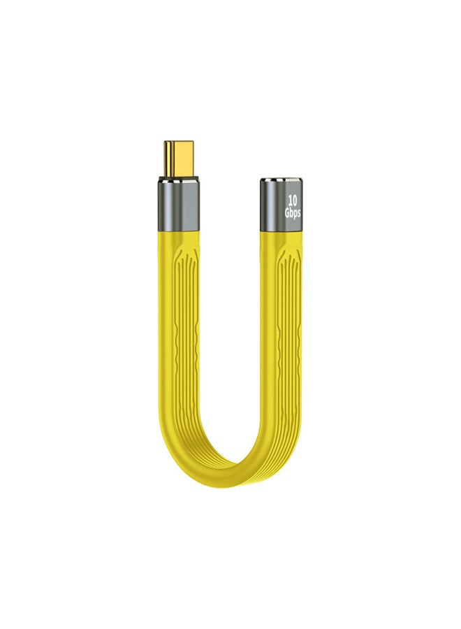 Double-headed Type-c Pd Fast Charging Usb3.1 High-speed Hard Drive 40g Cropped Usb4 100w Lightning 3-Color:C Revolution C Mother Cord 10GB Yellow Gum - Image 1